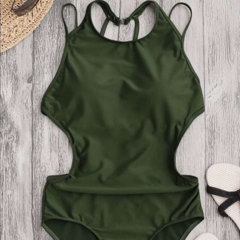 One piece strappy suit